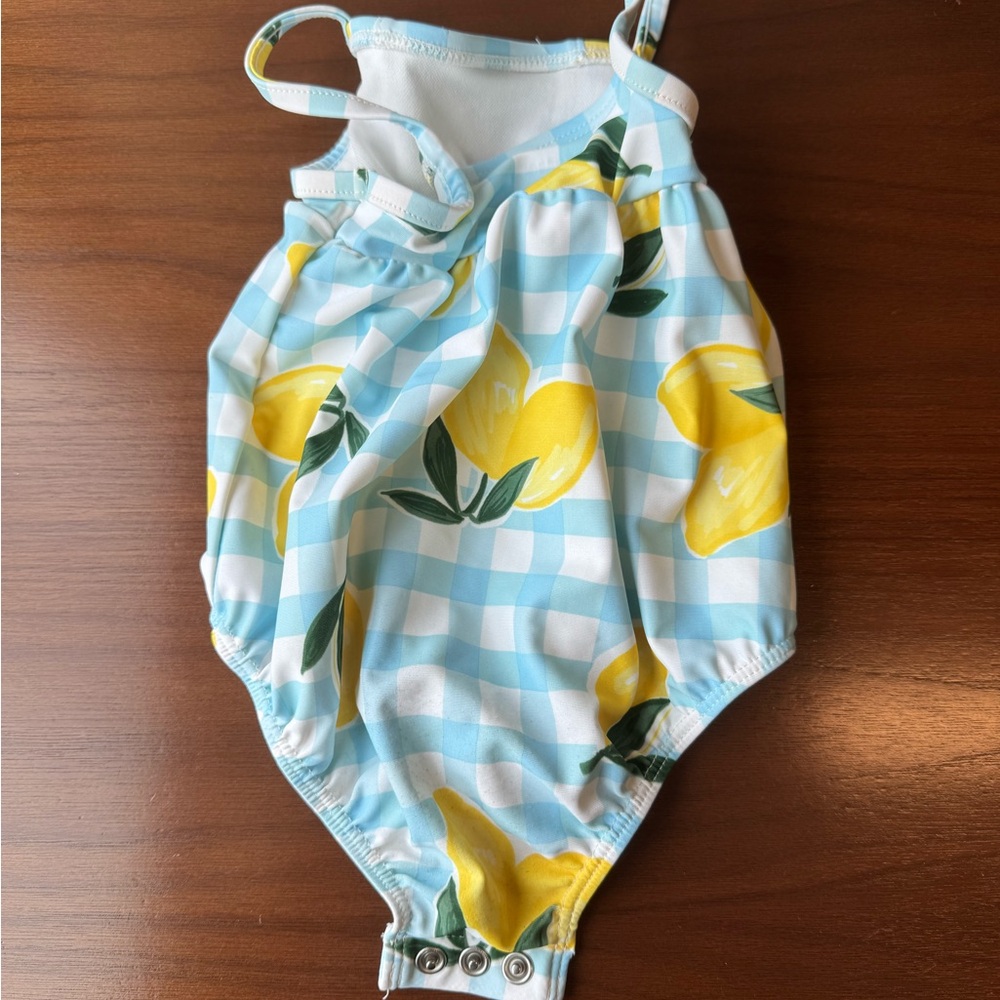 Blue and Yellow Checkered Baby Bathing Suit